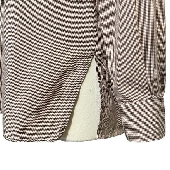 Womens Jaeger Brown and White Small Houndstooth Cotton Shirt - Picture 7 of 12